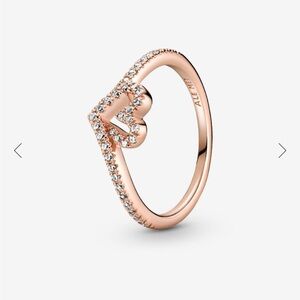 Pandora Rose Gold Heart Ring with Sparkling Stones